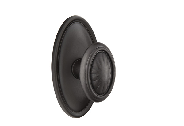 Emtek 70514PAFB Dummy, Pair. #14 Rosette. Parma Knob. Flat Black Bronze