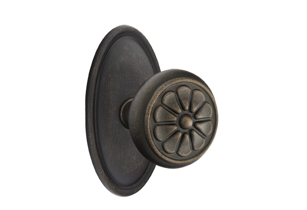 Emtek 70514PTMB Dummy, Pair. #14 Rosette. Petal Knob. Medium Bronze