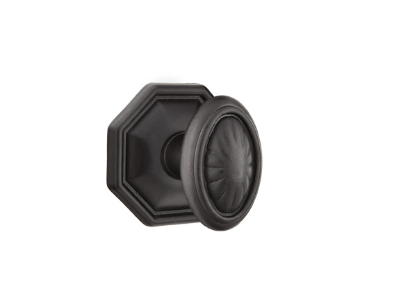 Emtek 70515PAFB Dummy, Pair. #15 Rosette. Parma Knob. Flat Black Bronze