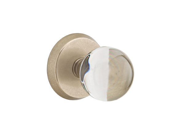 Emtek 7056BLTWB Dummy, Pair. #2 Rosette. Bristol Knob. Tumbled White Bronze