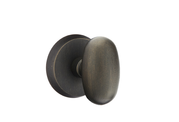 Emtek 7056BZEGMB Dummy, Pair. #2 Rosette. Egg Knob. Medium Bronze