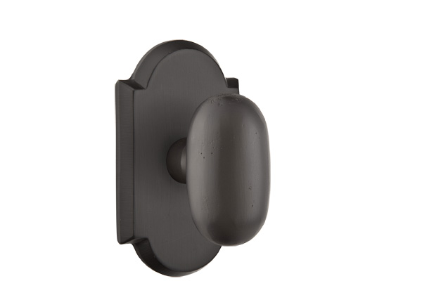 Emtek 7058BZEGFB Dummy, Pair. #1 Rosette. Egg Knob. Flat Black Bronze