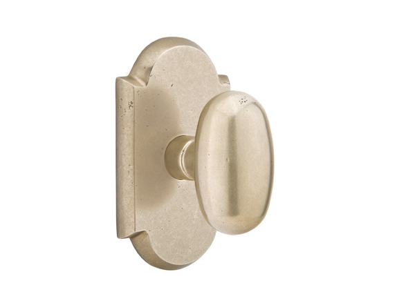 Emtek 7058BZEGTWB Dummy, Pair. #1 Rosette. Egg Knob. Tumbled White Bronze