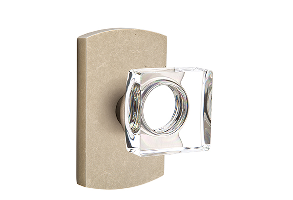 Emtek 7061MSCTWB Dummy, Pair. #6 Rosette. Modern Square Knob. Tumbled White Bronze