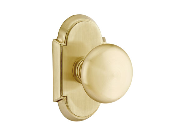 Emtek 8208PCUS4 Privacy Set. #8 Rosette. Providence Knob. Satin Brass  [8208PCUS4] - $130.90 : LuxHome, Discount Plumbing and Hardware