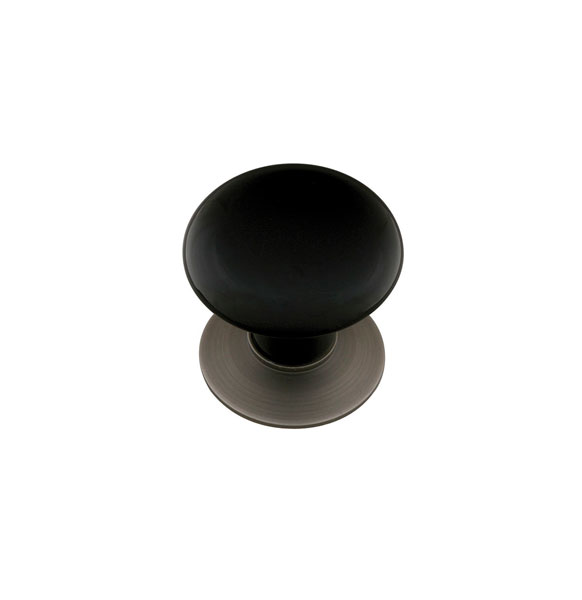 Emtek 86009US10B Porcelain Cabinet Knob, Ebony, 1-3/8" - Oil Rubbed Bronze