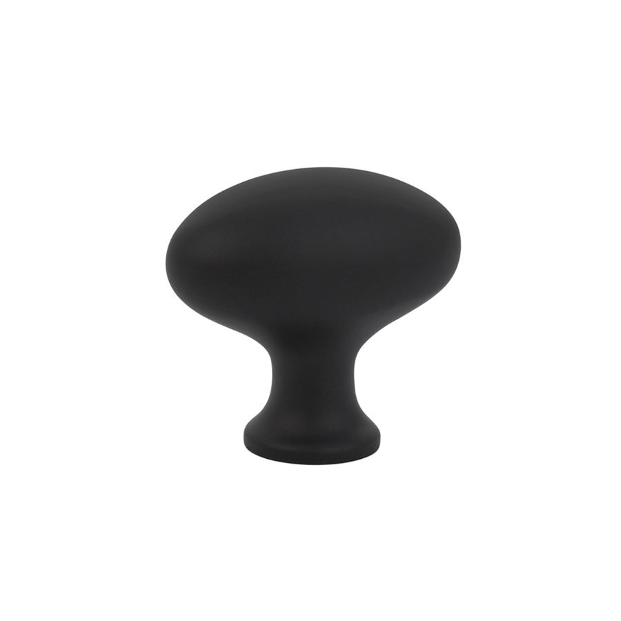 Emtek 86016US19 Cabinet Knob, Brass Egg, 1-1/4" - Flat Black