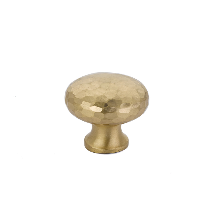 Emtek 86037US4 Arts & Crafts Round Dimpled Knob, 1-1/4" - Satin Brass