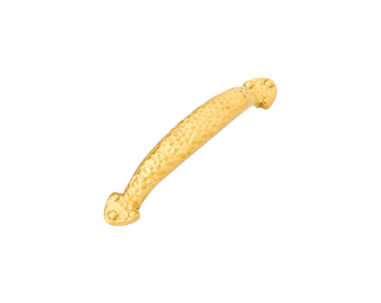 Emtek 86048US4 Hammered Pull, 4" C-C - Satin Brass