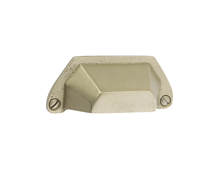 Emtek 86050TWB Sandcast Bronze Bin Pull, 4" C-C - Tumbled White Bronze