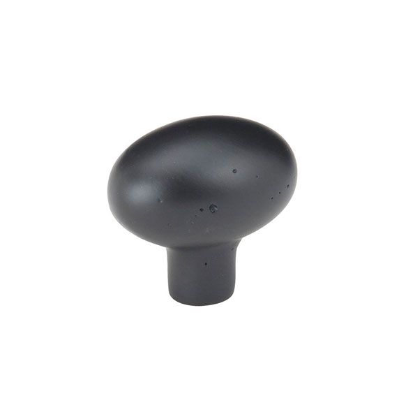 Emtek 86052FB Sandcast Bronze Egg Knob, 1" - Flat Black Bronze Patina