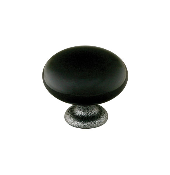 Emtek 86072FB Madison Cabinet Knob, Black, 1-1/4", Stem - Flat Black Bronze Patina