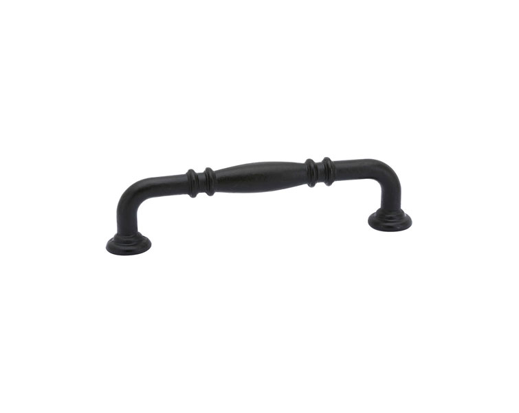 Emtek 86100FB Tuscany Bronze Ribbed Pull, 3" C-C - Flat Black Bronze Patina