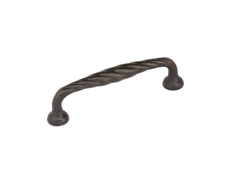 Emtek 86103FB Tuscany Bronze Twist Pull, 3" C-C - Flat Black Bronze Patina