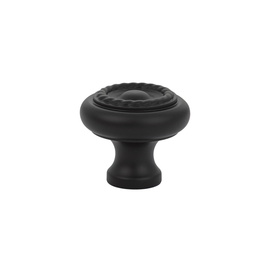 Emtek 86112US19 Cabinet Knob, Brass Rope, 1" - Flat Black