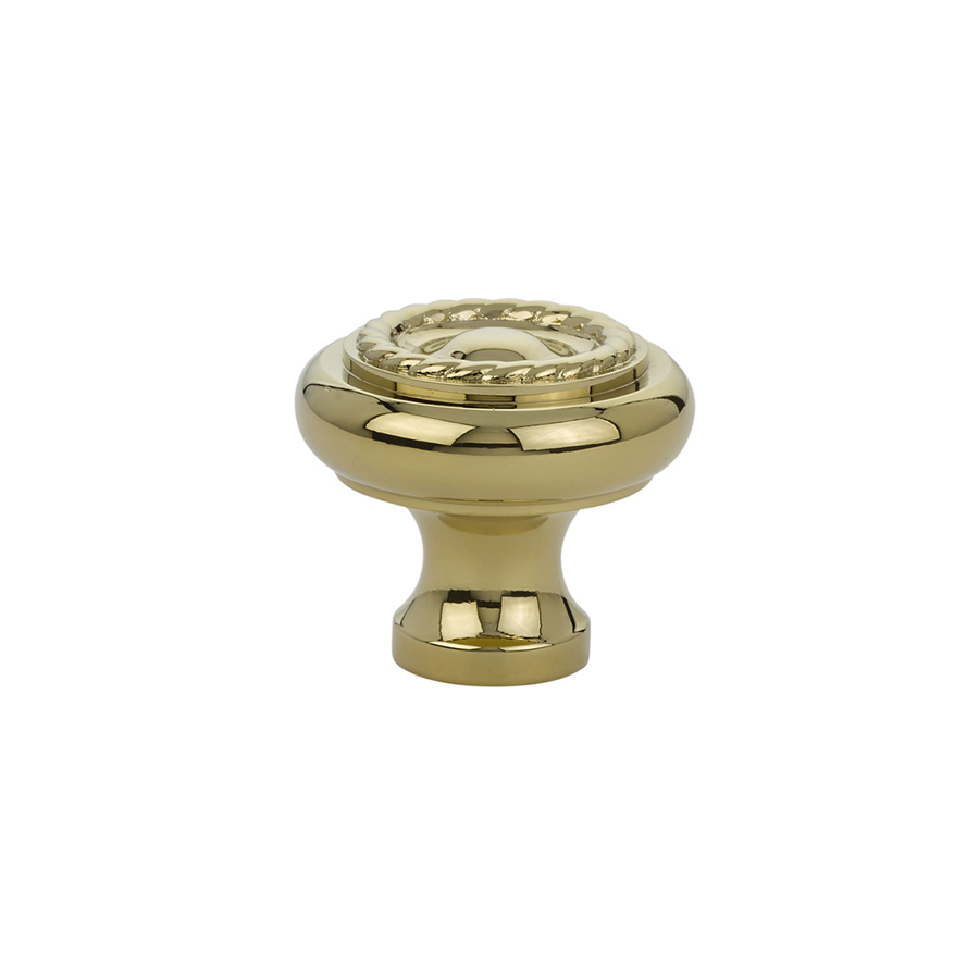 Emtek 86112US3 Cabinet Knob, Brass Rope, 1" - Polished Brass