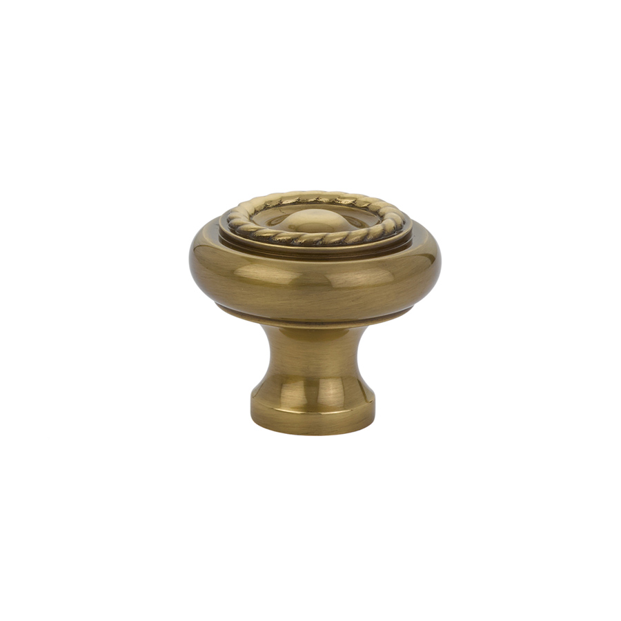 Emtek 86112US7 Cabinet Knob, Brass Rope, 1" - French Antique