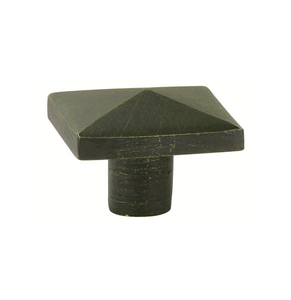 Emtek 86145MB Sandcast Bronze Square Knob, 1-1/4" - Medium Bronze