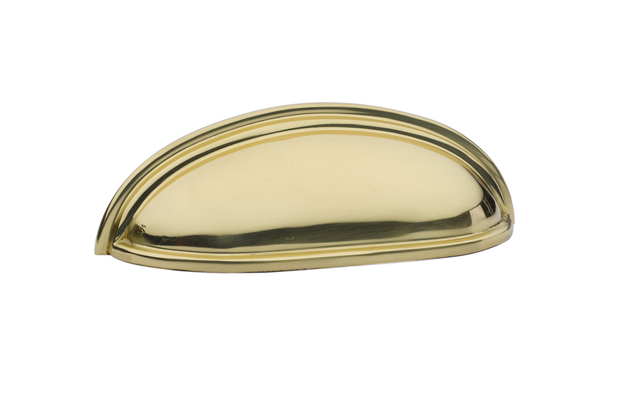 Emtek 86123US3 Cup Pull, 3" C-C - Polished Brass