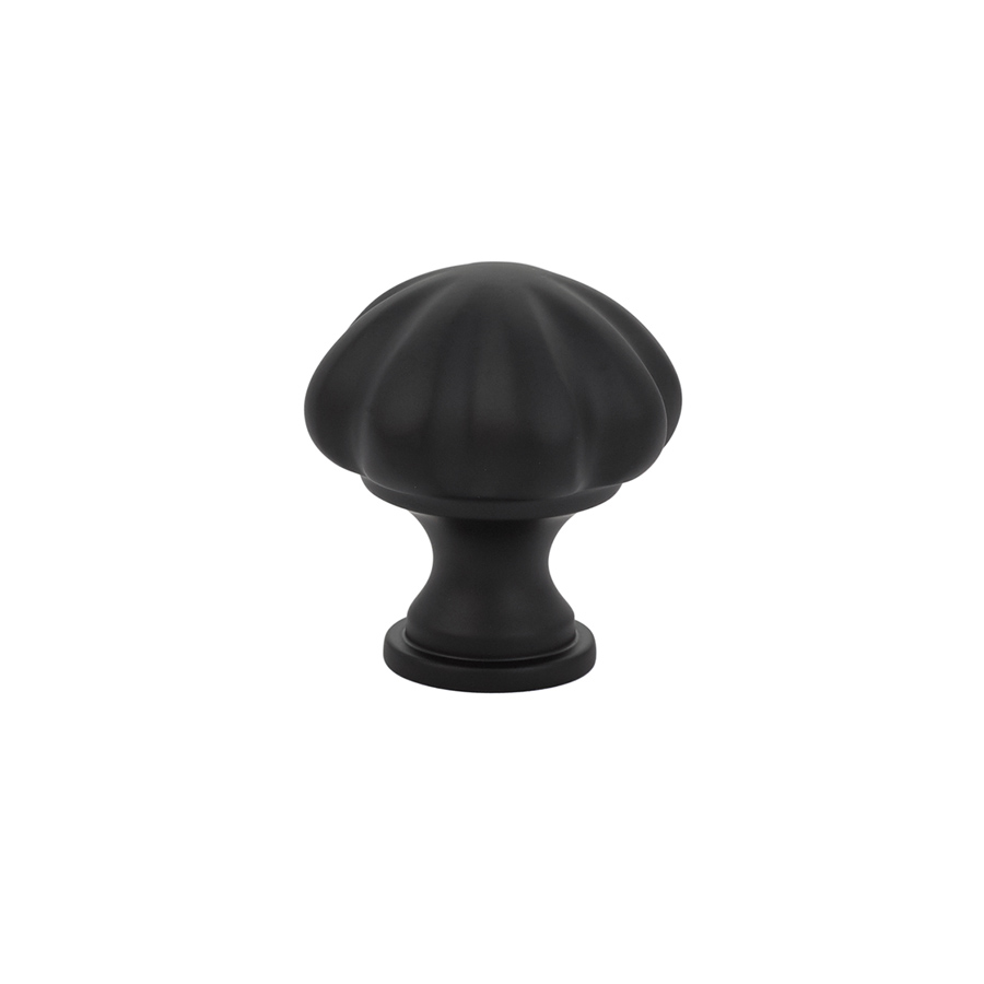 Emtek 86122US19 Melon Cabinet Knob, 1-1/4" - Flat Black