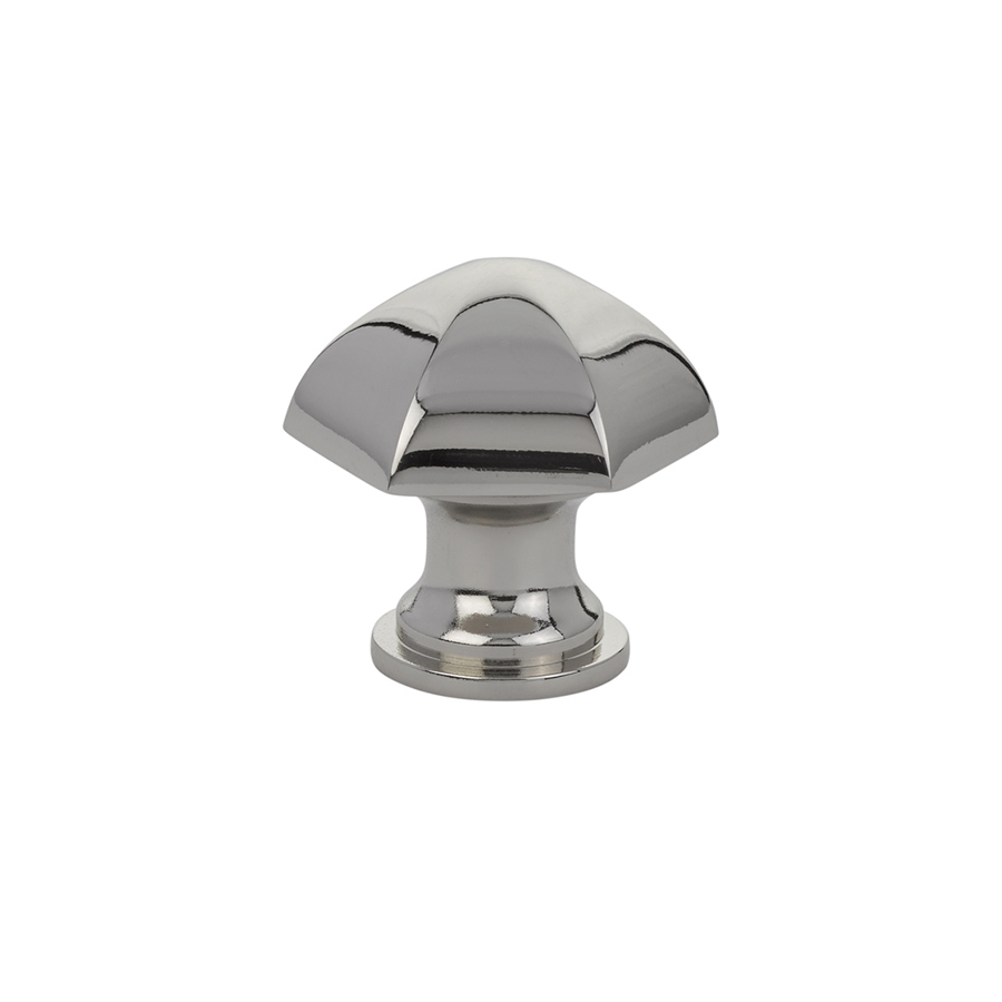 Emtek 86119US14 Hex Cabinet Knob, 1-1/8" - Polished Nickel