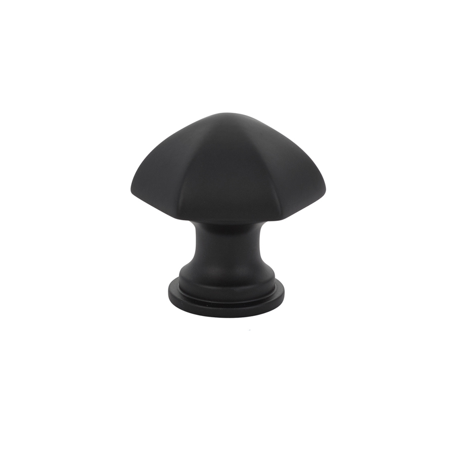 Emtek 86119US19 Hex Cabinet Knob, 1-1/8" - Flat Black