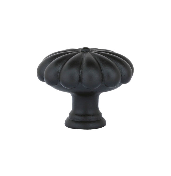 Emtek 86229FB Tuscany Bronze Fluted Round Knob, 1" - Flat Black