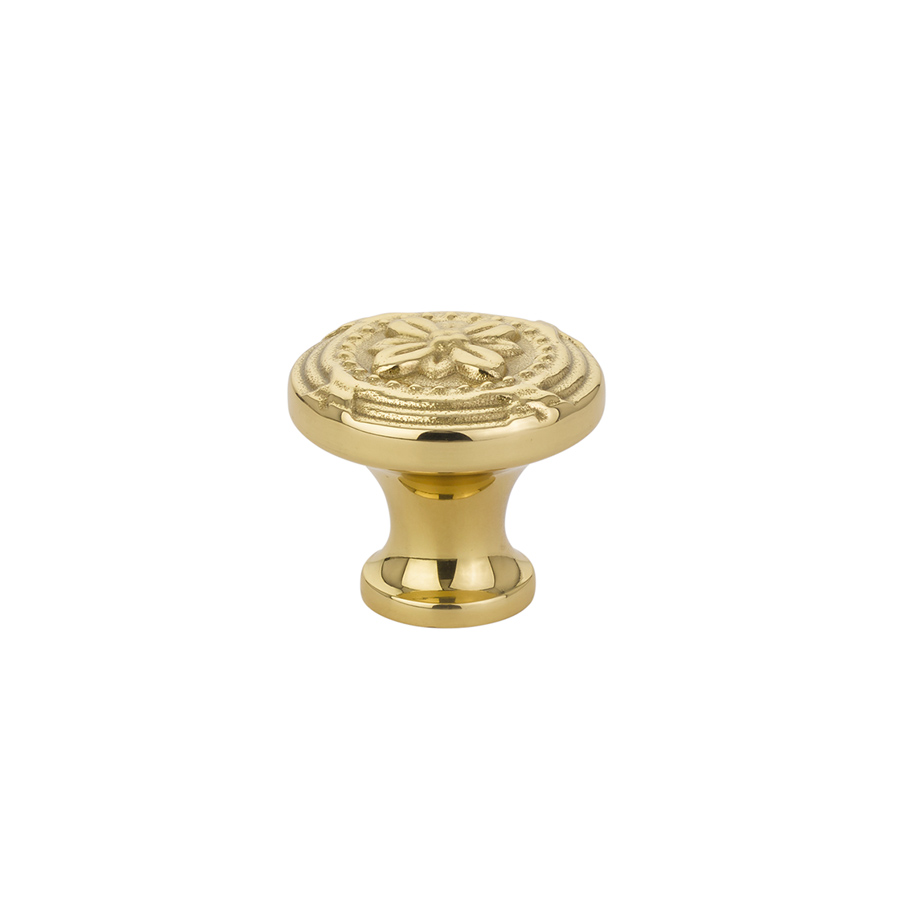 Emtek 86277US3 Ribbon & Reed Knob, 1-1/4" - Polished Brass