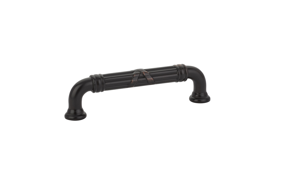 Emtek 86283US10B Ribbon & Reed Fixed Pull - Estate, 3" C-C - Oil Rubbed Bronze