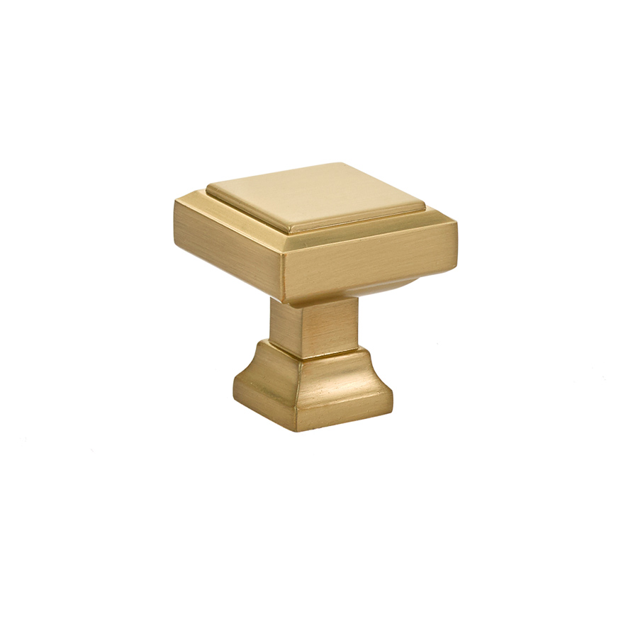 Emtek 86296US4 Geometric Square Knob, 1-5/8" - Satin Brass