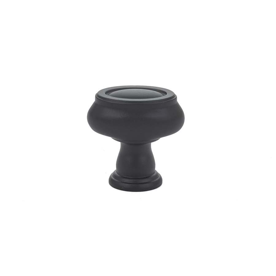 Emtek 86304US19 Geometric Oval, Cabinet Knob, 1-1/4" - Flat Black