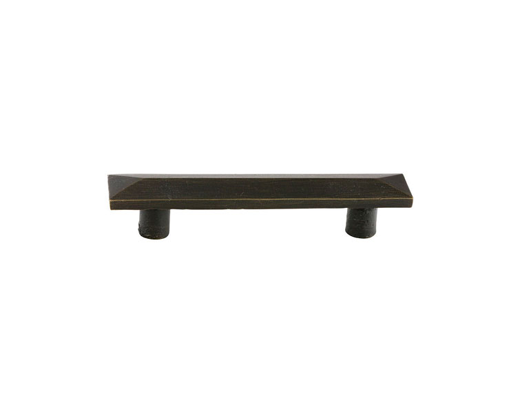 Emtek 86330MB Sandcast Bronze Pyramid Pull, 4" C-C - Medium Bronze Patina