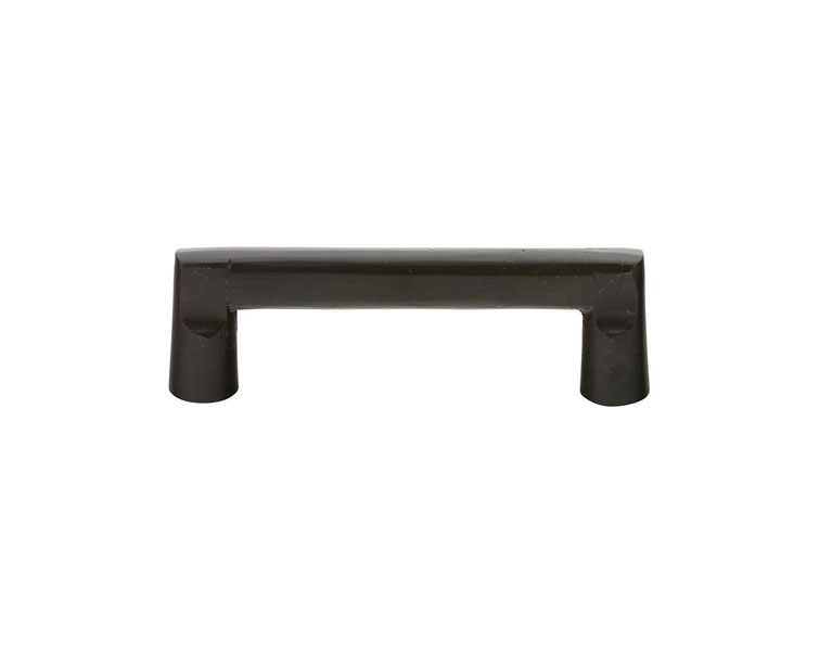 Emtek 86332FB Sandcast Bronze Rail Pull, 3" C-C - Flat Black Bronze Patina