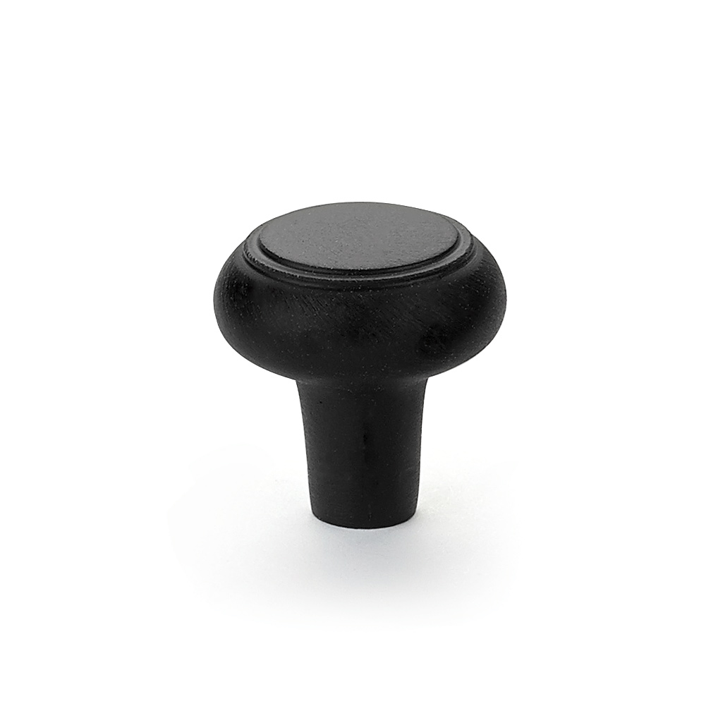 Emtek 86338FB Sandcast Bronze Barn Knob, 1" - Flat Black Bronze Patina