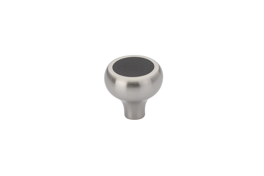 Emtek 86368US15 Carbon Fiber, Black Knob, 1-1/4" - Satin Nickel