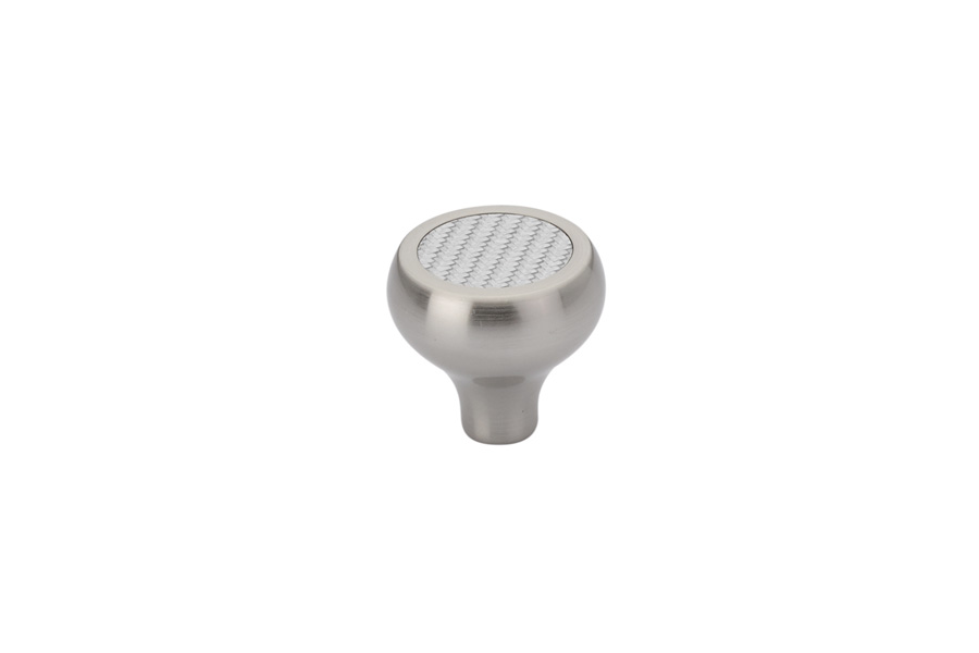 Emtek 86370US15 Carbon Fiber, Silver Knob, 1-1/4" - Satin Nickel