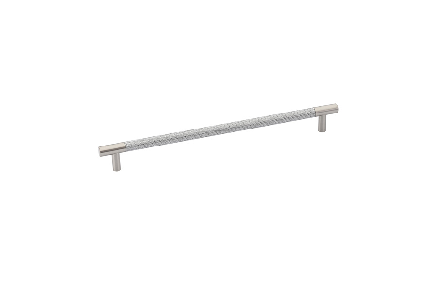 Emtek 86385US15 Carbon Fiber Bar Pull, Silver, 3" C-C - Satin Nickel