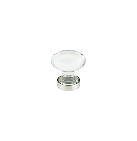 Emtek 86401US15 Hampton Crystal Knob, 1-1/4" - Satin Nickel