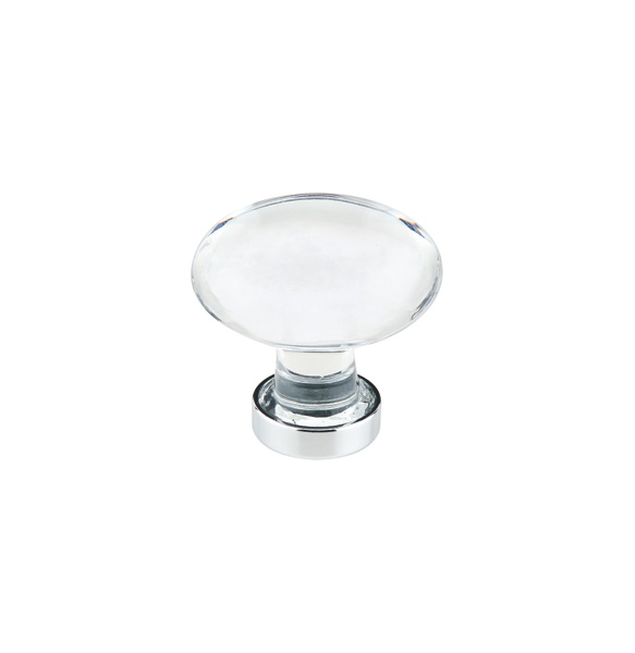 Emtek 86401US26 Hampton Crystal Knob, 1-1/4" - Polished Chrome