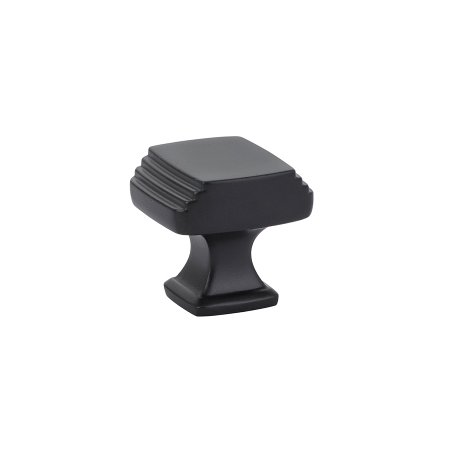 Emtek 86421US19 Art Deco Knob, 1-1/4" - Flat Black