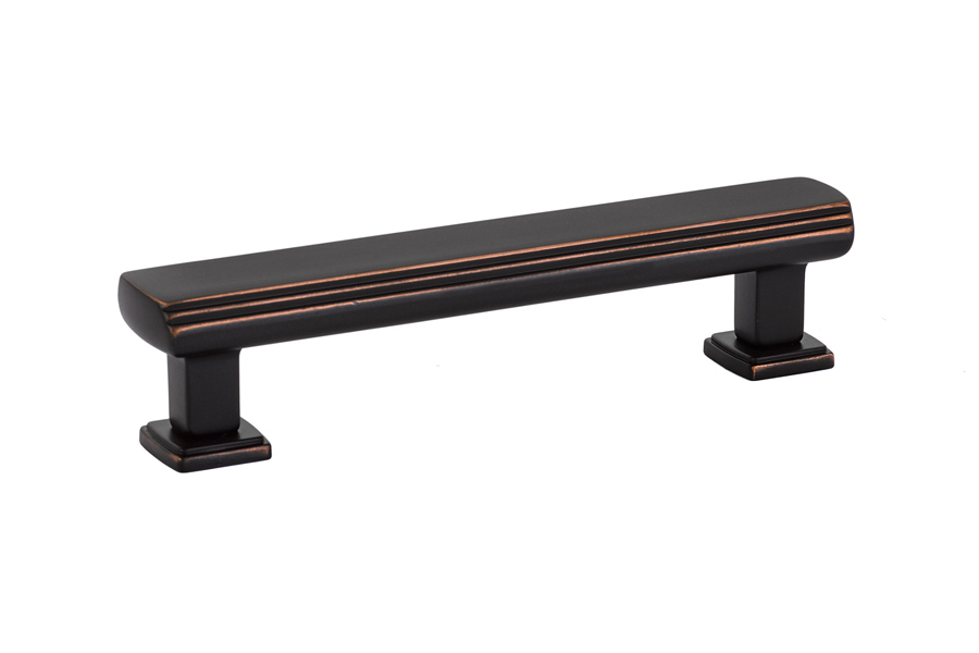 Emtek 86423US10B Art Deco Pull, 4" C-C - Oil Rubbed Bronze