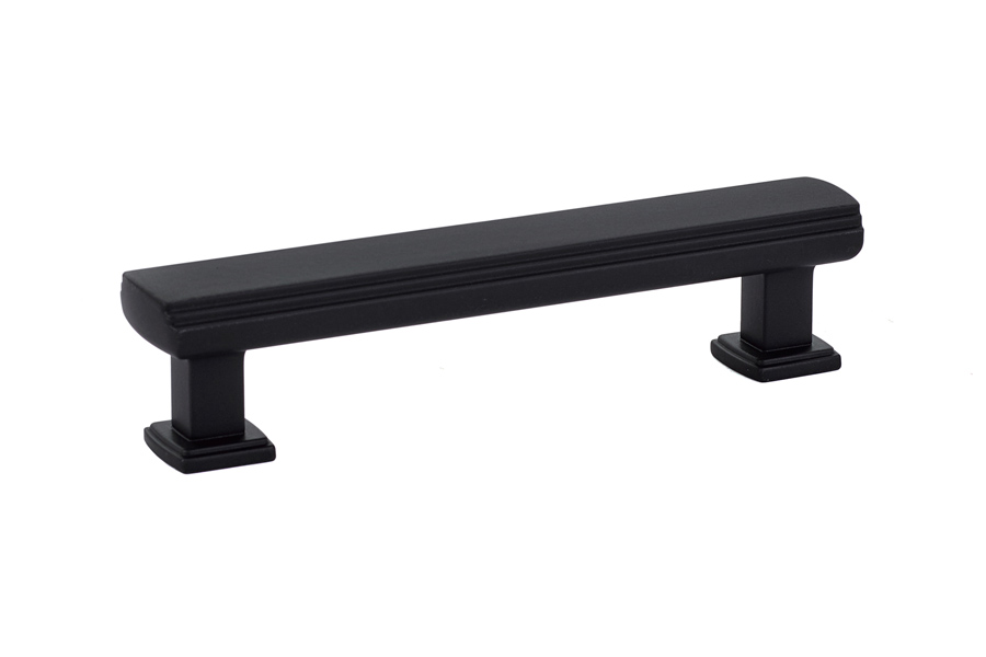 Emtek 86423US19 Art Deco Pull, 4" C-C - Flat Black