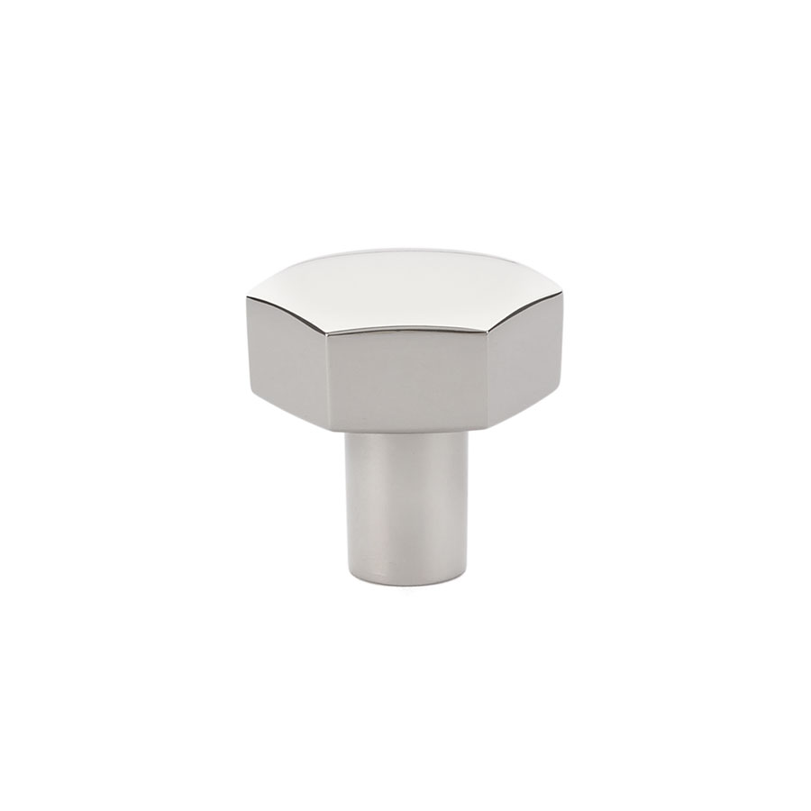 Emtek 86457US14 Mod Hex Knob, Cabinet, 1-1/8" - Polished Nickel