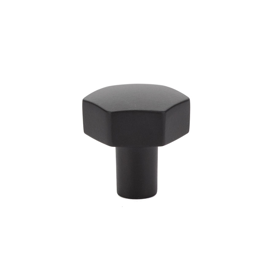 Emtek 86457US19 Mod Hex Knob, Cabinet, 1-1/8" - Flat Black