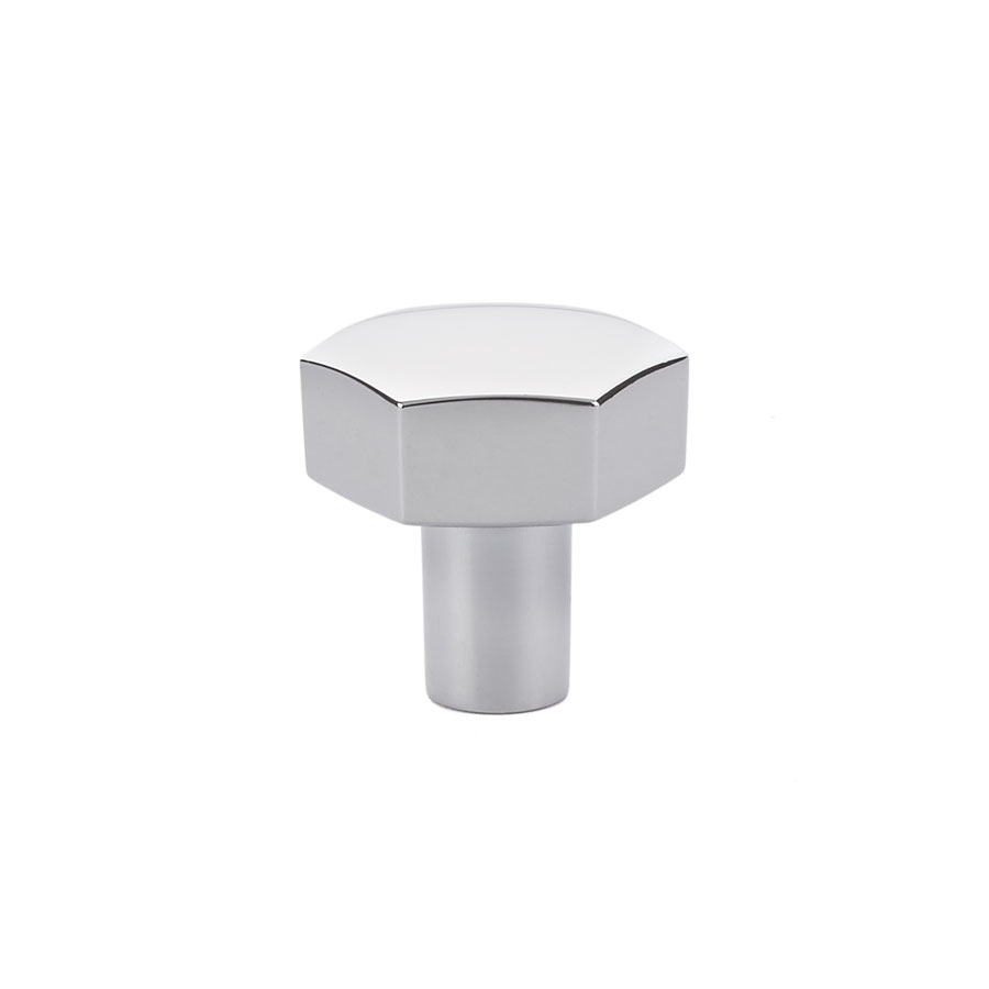 Emtek 86457US26 Mod Hex Knob, Cabinet, 1-1/8" - Polished Chrome