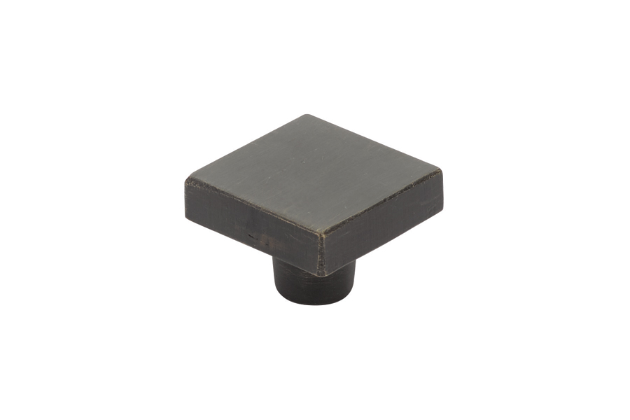 Emtek 86662MB Rustic Modern Square Knob, 1-1/4" - Medium Bronze Patina