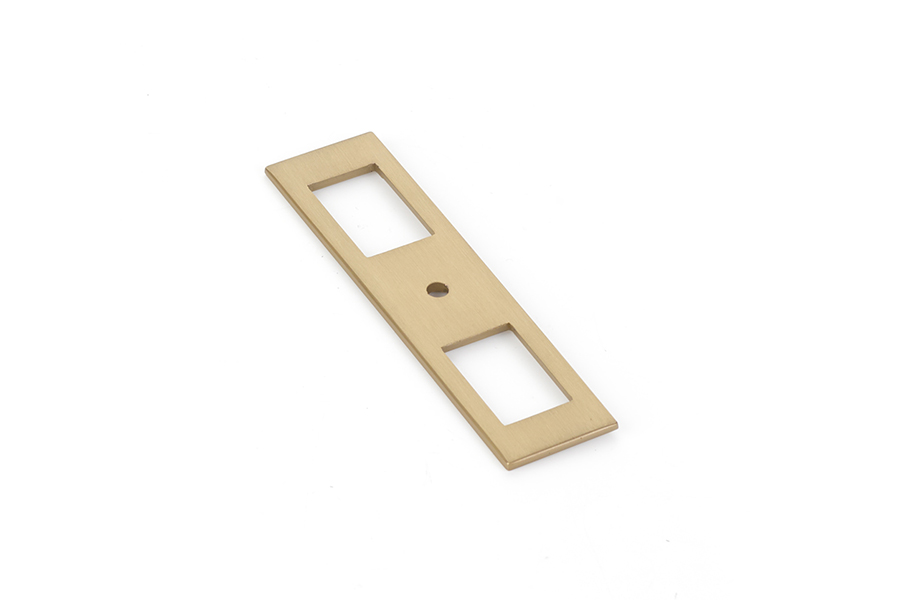 Emtek 86921US4 Modern Backplate for Cabinet knob, 4" Overall - Satin Brass