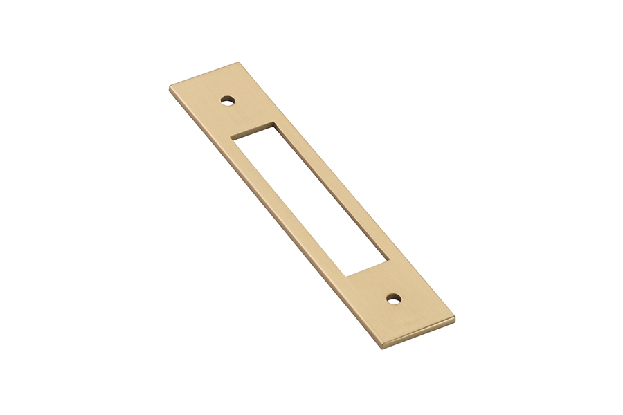 Emtek 86922US4 Modern Backplate for Cabinet Pull, 4" C-to-C - Satin Brass