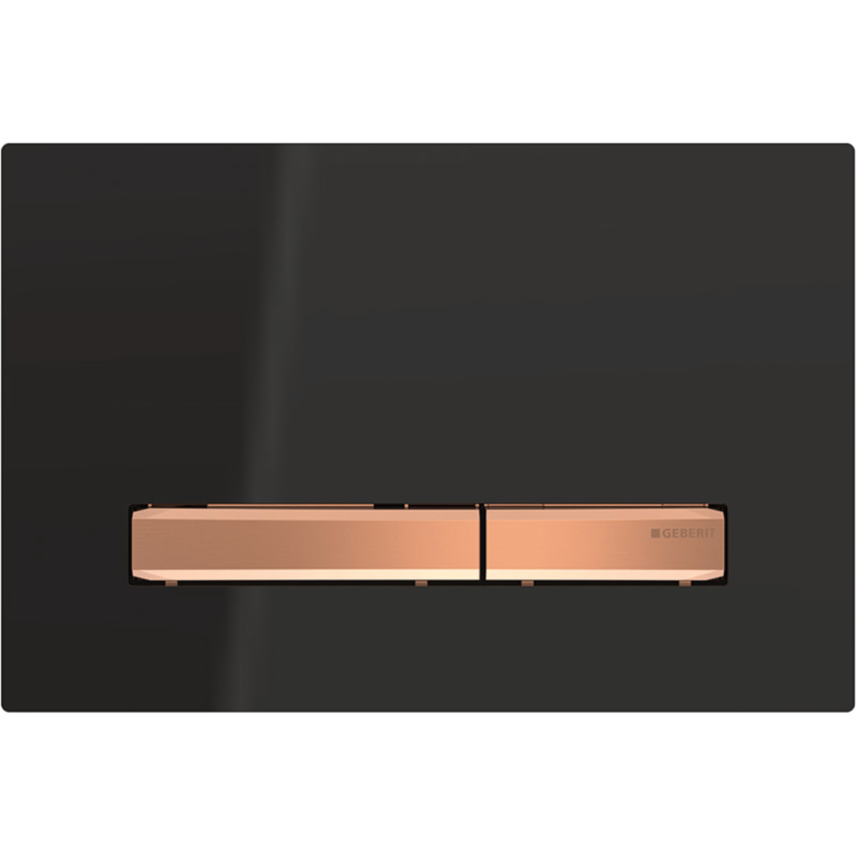 Geberit 115.670.DW.2 Actuator Plate Sigma50 for Dual Flush, Metal Colour Red Gold - Base Plate and Buttons: Red Gold/Cover Plate: Black