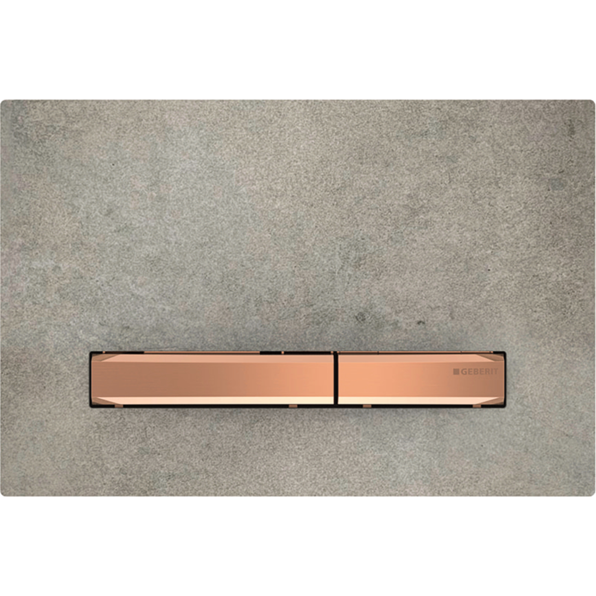Geberit 115.670.JV.2 Actuator Plate Sigma50 for Dual Flush, Metal Colour Red Gold - Base Plate and Buttons: Red Gold/Cover Plate: Concrete Look